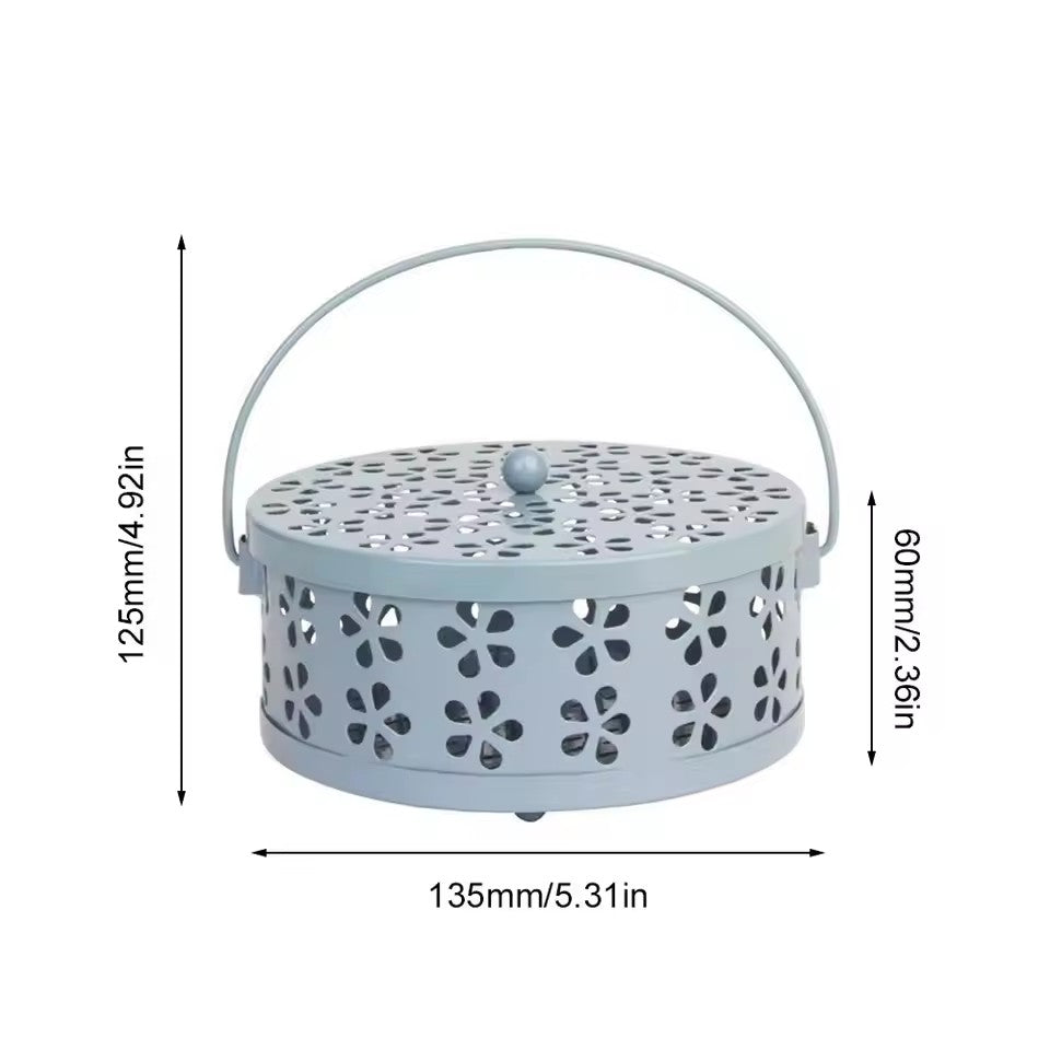 Portable Mosquito Coil Tray Holder Home Insect Repellent Anti-fire Sandalwood Incense Burner Box Supplies