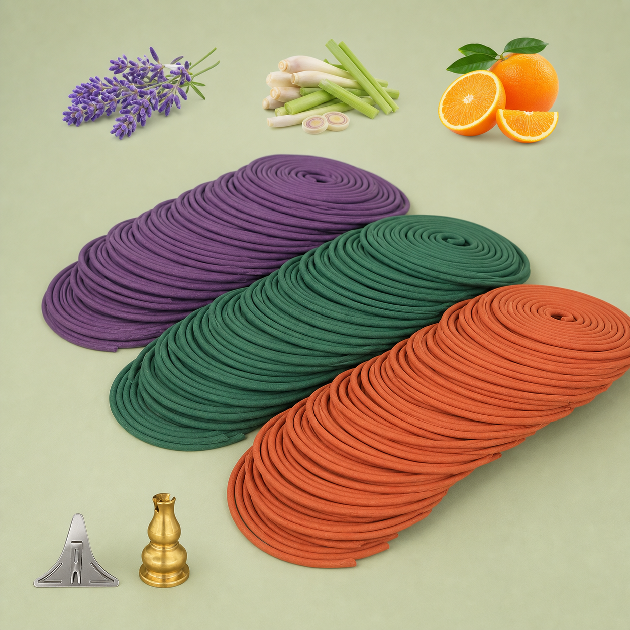 50pcs Hand-made Sandalwood Coil Incense-8-Hour Natural Aromatherapy Mosquito Repellent for Home & Outdoor Use