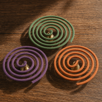 50pcs Hand-made Sandalwood Coil Incense-8-Hour Natural Aromatherapy Mosquito Repellent for Home & Outdoor Use