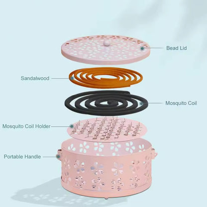 Portable Mosquito Coil Tray Holder Home Insect Repellent Anti-fire Sandalwood Incense Burner Box Supplies