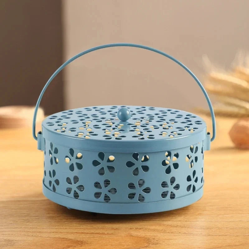 Portable Mosquito Coil Tray Holder Home Insect Repellent Anti-fire Sandalwood Incense Burner Box Supplies