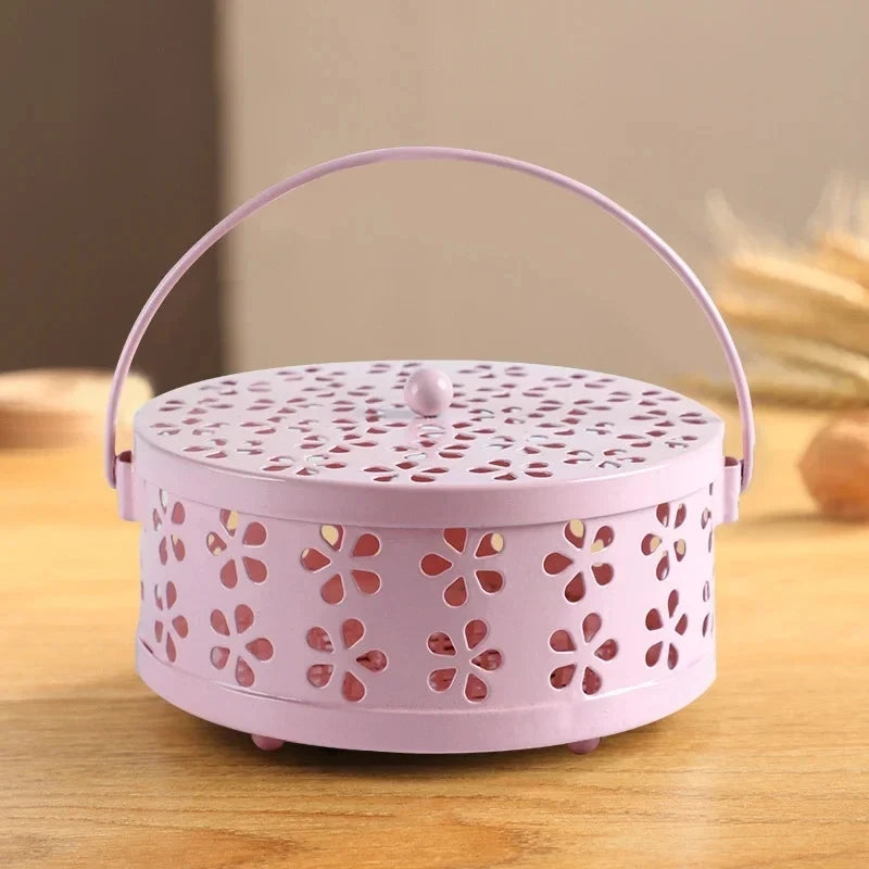 Portable Mosquito Coil Tray Holder Home Insect Repellent Anti-fire Sandalwood Incense Burner Box Supplies