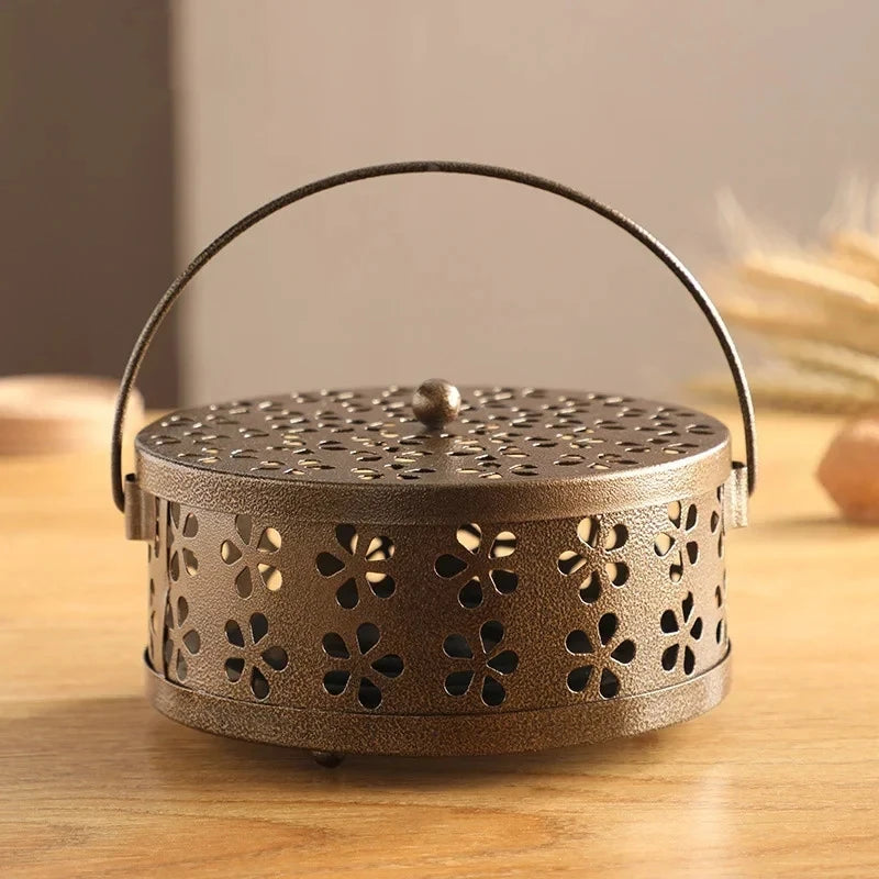 Portable Mosquito Coil Tray Holder Home Insect Repellent Anti-fire Sandalwood Incense Burner Box Supplies